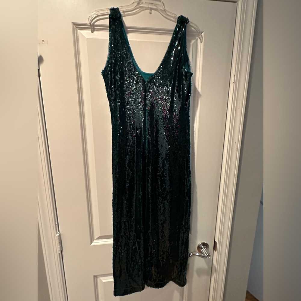 Hunter Green Sequin Cocktail Dress